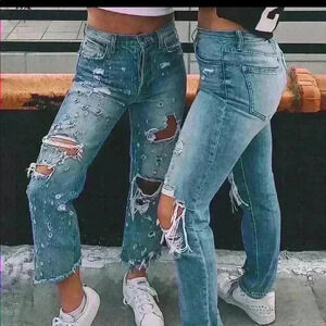 Carmar Button Fly Distressed LF jeans